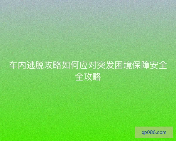车内逃脱攻略如何应对突发困境保障安全全攻略